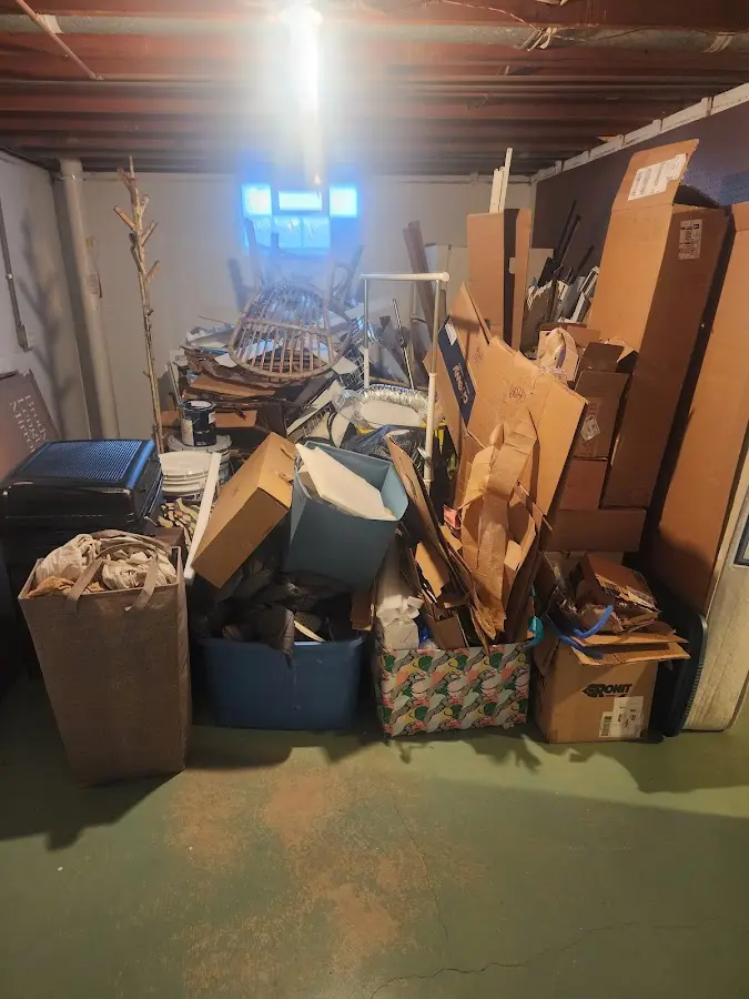 Roll-off dumpster container at job site for 15 Yard Dumpster Rental in Stepping Stone